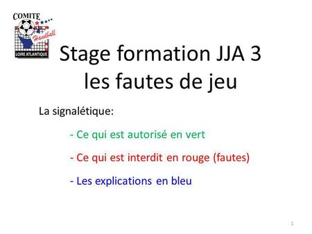 Stage formation JJA 3 les fautes de jeu