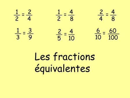 Les fractions équivalentes