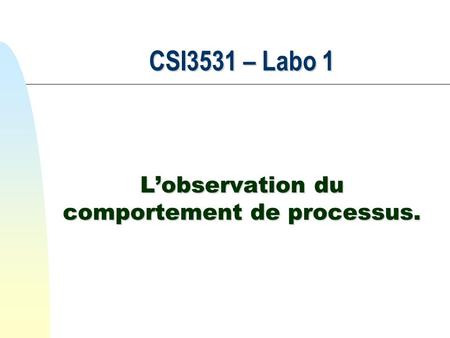 CSI3531 – Labo 1 Lobservation du comportement de processus.