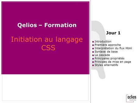 Qelios – Formation Initiation au langage CSS