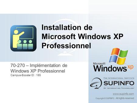 Installation de Microsoft Windows XP Professionnel