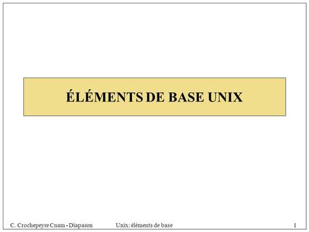 ÉLÉMENTS DE BASE UNIX.