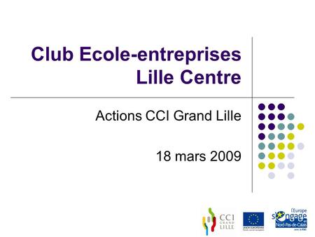 Club Ecole-entreprises Lille Centre Actions CCI Grand Lille 18 mars 2009.