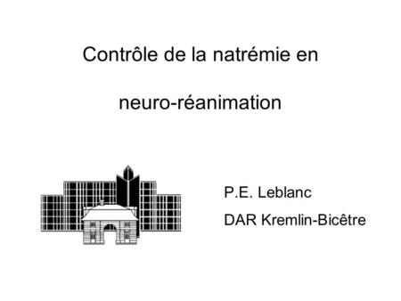 Contrôle de la natrémie en neuro-réanimation