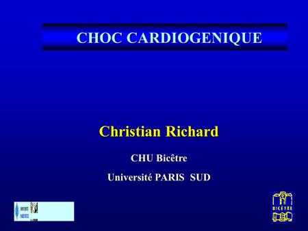 CHOC CARDIOGENIQUE Christian Richard CHU Bicêtre Université PARIS SUD.