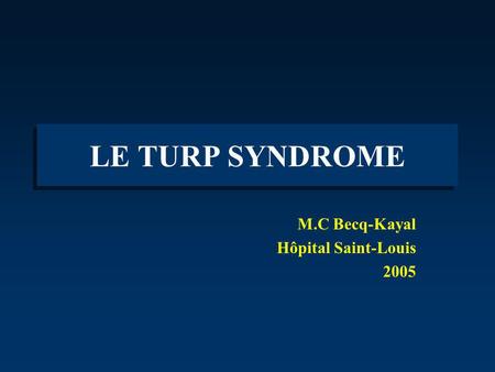 M.C Becq-Kayal Hôpital Saint-Louis 2005