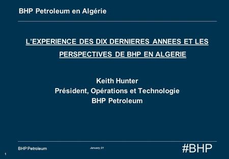 BHP Petroleum en Algérie