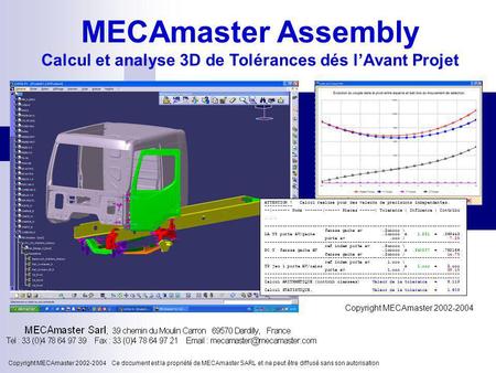 Calcul et analyse 3D de Tolérances dés l’Avant Projet