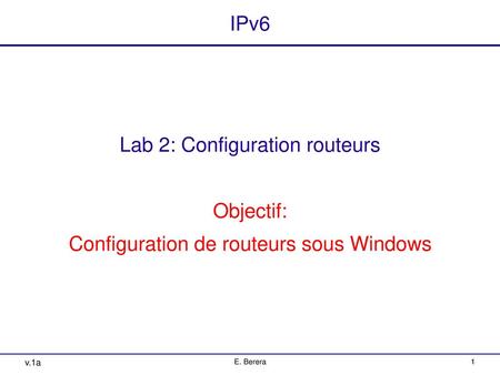 Lab 2: Configuration routeurs