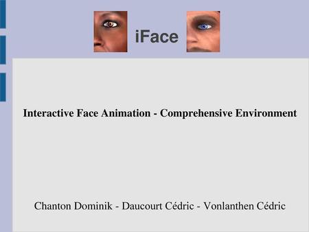 Interactive Face Animation - Comprehensive Environment