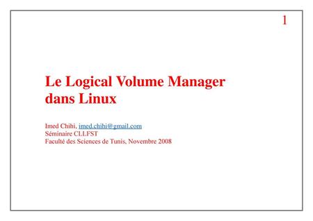 Le Logical Volume Manager dans Linux