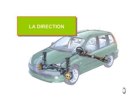 LA DIRECTION. FONCTION D’USAGE - Ensemble de pièces mécaniques permettant de modifier la trajectoire d’un véhicule en fonction du tracé de la route, des.