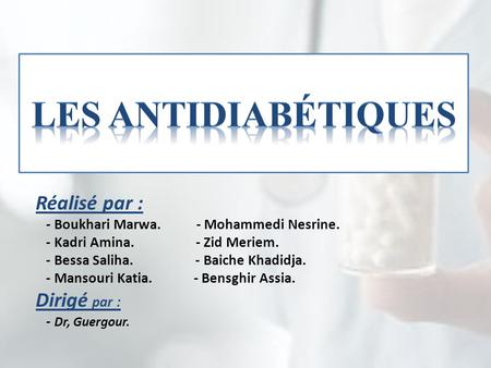 les antidiabétiques 