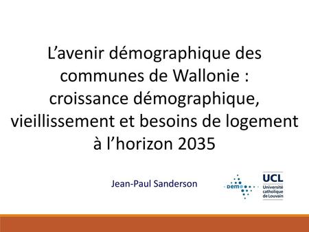 L’avenir démographique des communes de Wallonie :