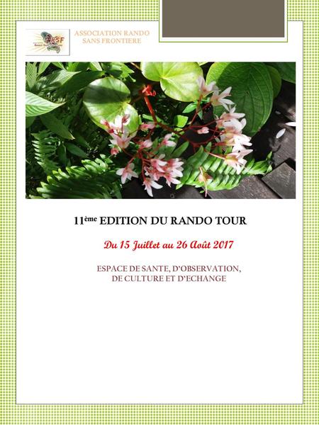 11ème EDITION DU RANDO TOUR