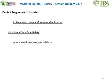 Master II BioInfo - Galaxy – Session Octobre 2017
