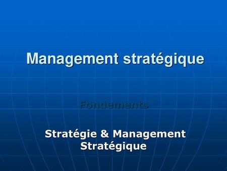 Management stratégique