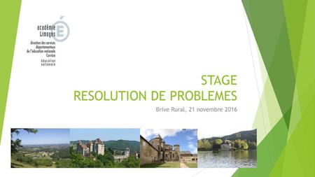 STAGE RESOLUTION DE PROBLEMES