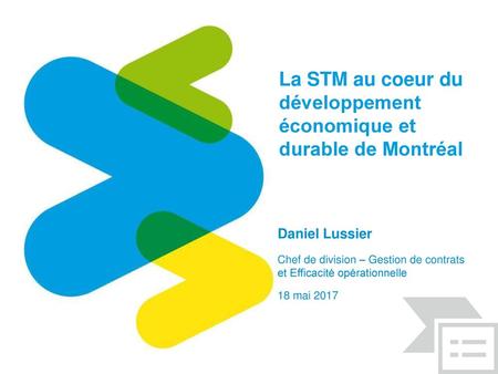 La STM au coeur du développement économique et durable de Montréal