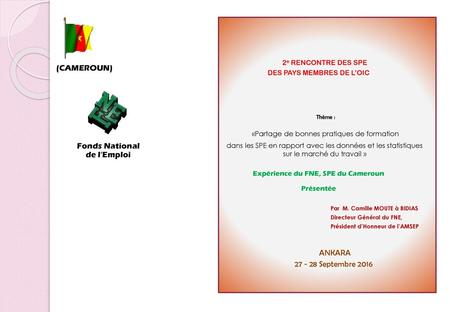 Thème : (CAMEROUN) Fonds National Septembre 2016 de l‘Emploi