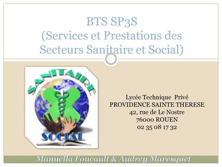 BTS SP3S (Services et Prestations des Secteurs Sanitaire et Social)