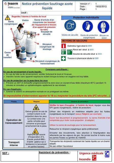 Notice prévention Soutirage azote liquide