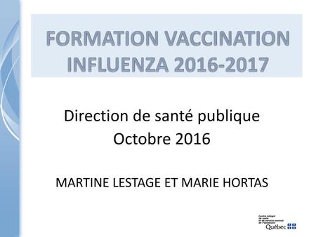 FORMATION VACCINATION INFLUENZA