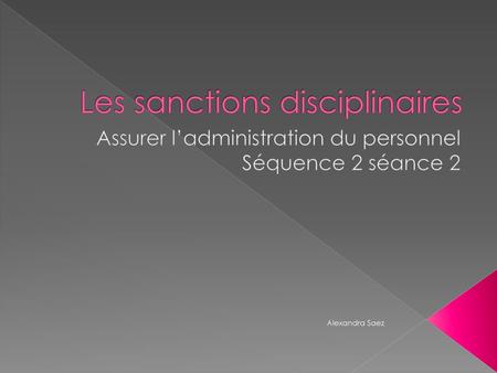 Les sanctions disciplinaires