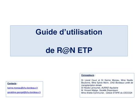 Guide d’utilisation de ETP