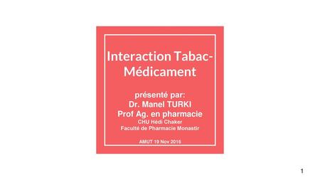 Interaction Tabac-Médicament
