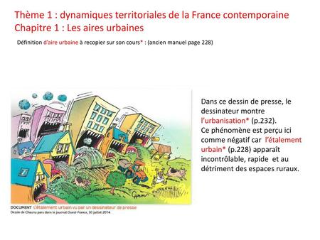 Thème 1 : dynamiques territoriales de la France contemporaine