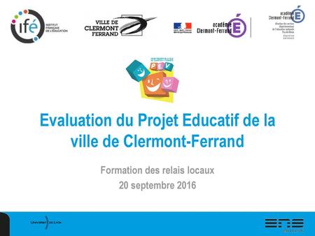 Evaluation du Projet Educatif de la ville de Clermont-Ferrand