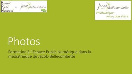 Photos Formation à l’Espace Public Numérique dans la médiathèque de Jacob-Bellecombette.