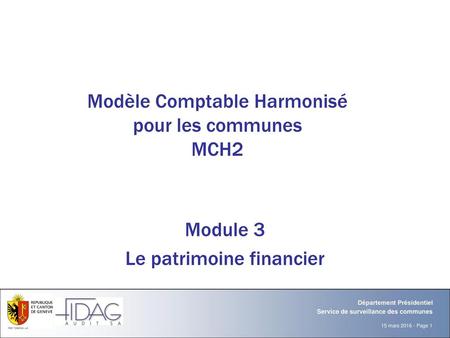 Modèle Comptable Harmonisé pour les communes MCH2