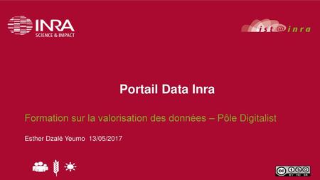 Portail Data Inra Formation sur la valorisation des données – Pôle Digitalist Esther Dzalé Yeumo 13/05/2017.