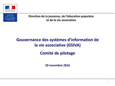 Gouvernance des systèmes d’information de la vie associative (GSIVA)