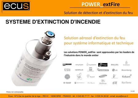 POWER_extFire SYSTEME D'EXTINCTION D'INCENDIE