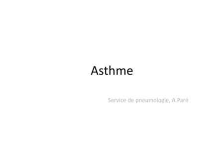 Service de pneumologie, A.Paré