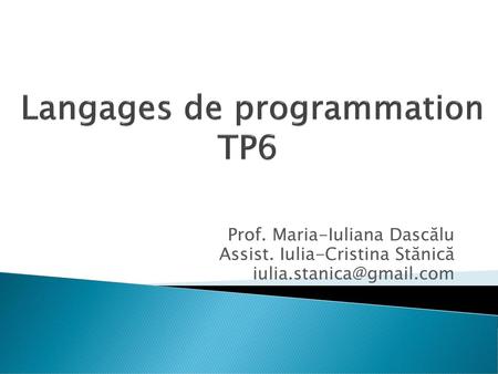 Langages de programmation TP6