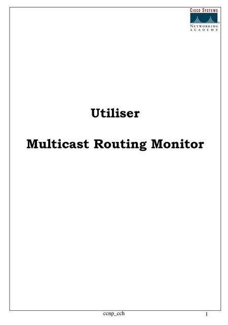 Multicast Routing Monitor