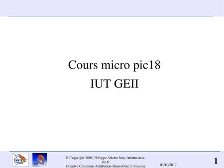 Cours micro pic18 IUT GEII