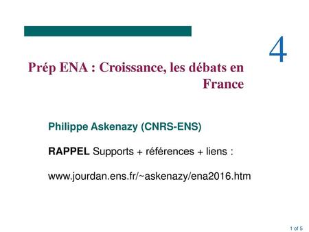 4 Prép ENA : Croissance, les débats en France