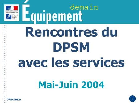 Rencontres du DPSM avec les services Mai-Juin 2004