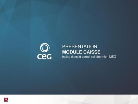 PRESENTATION MODULE CAISSE Inclus dans le portail collaboration MEG.