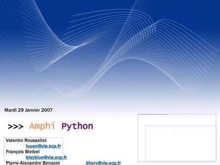 >>> Amphi Python
