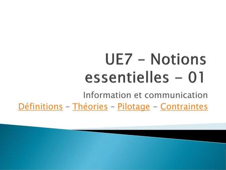 UE7 – Notions essentielles - 01
