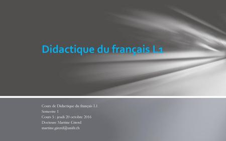 Didactique du français L1