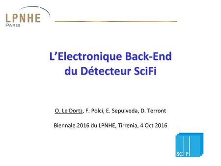 L’Electronique Back-End du Détecteur SciFi