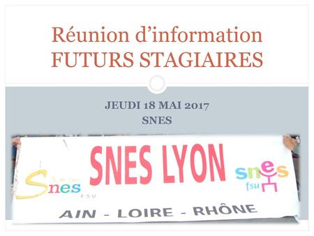 Réunion d’information FUTURS STAGIAIRES