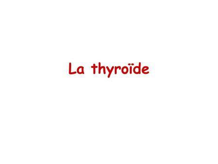 La thyroïde.
